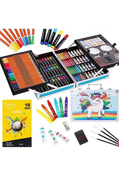 Beauenty مجموعة فنية فاخرة مكونة من 200 قطعة، مجموعة فنية محمولة من الألومنيو...