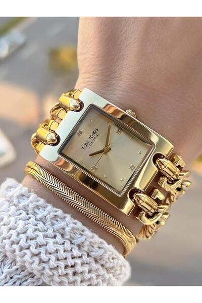 Tom Jones ساعة يد نسائية من الفولاذ المقاوم للصدأ، لا تفقد لونها، مقاومة للما...