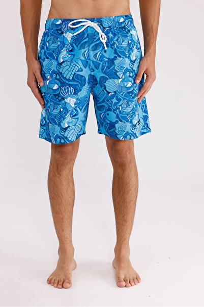 Rowinger Deniz Temalı Desenli Hafif Dokulu Kordonlu Bel Ayarlı Yan Cepli Diz ...