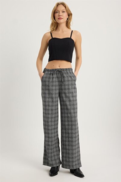 HomeStore Καρό παντελόνι με ελαστική μέση