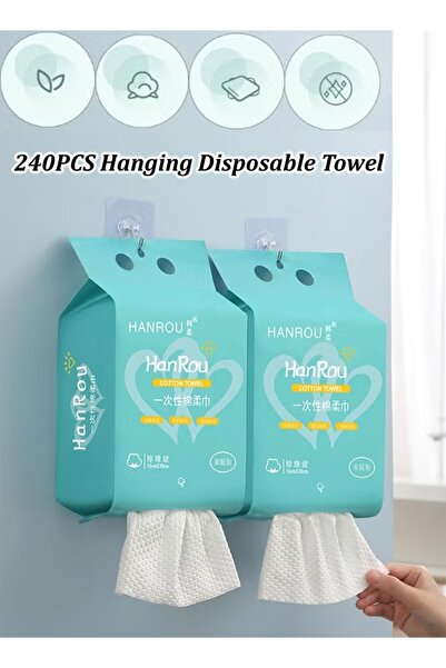 Generic 240PCS Hanging Disposable Towel Soft Cotton Makeup Remover Tissue Face Clean Towel Cotton Tissue