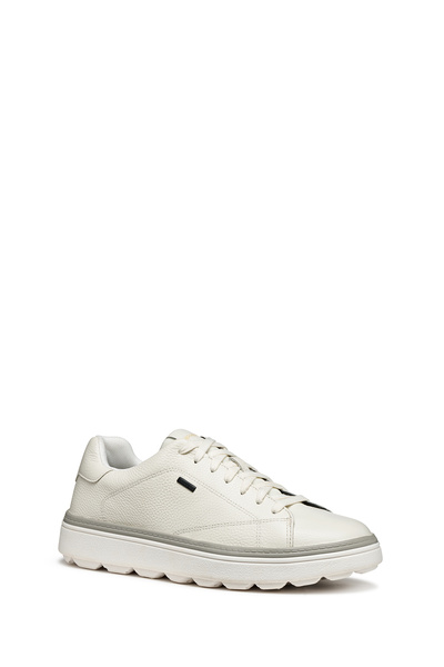 Geox Men's White U Spherıca Ecub-1.1 B Abx Lace-Up Leather Sneaker U56Luc00047C1000