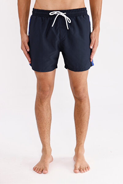 Rowinger شورت بحري قصير بسطح غير لامع سريع الجفاف مع حزام خصر مطاطي وجيوب بسح...