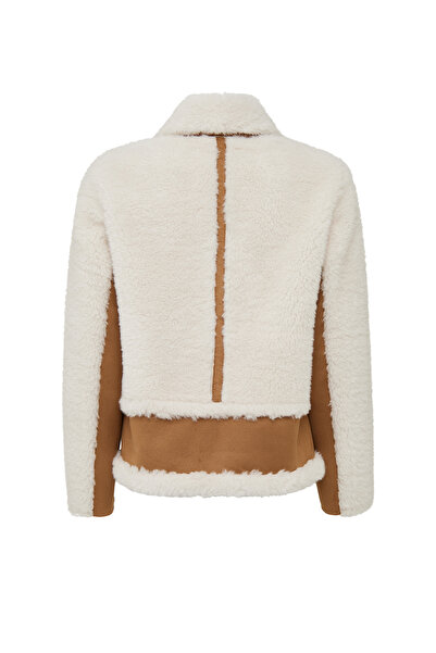 Derimod Kaprun Women's Beige Short Teddy Coat 24Wgp5292Ff