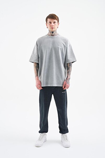 Machinist Men's Luxury Basic Washable Oversized T-Shirt Gray