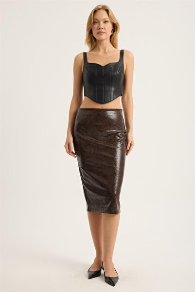 HomeStore Fusta din piele cu aspect crăpat