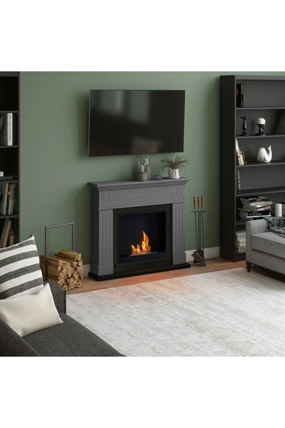 tagu Larsen Solid Grey FreeFlame bioethanol fireplace
