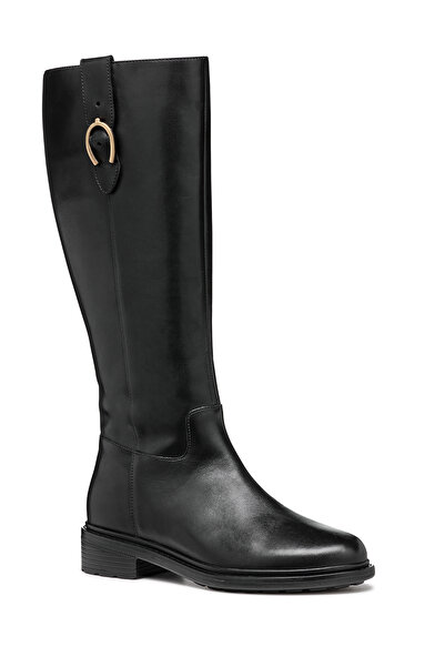 Geox Women's Black D Walk Pleasure D - Smo.Lea Zippered Leather Boots D46Tgd00043C9999