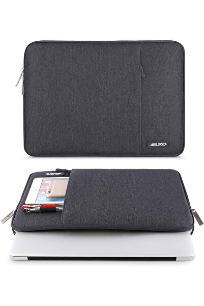 Mosiso Laptop Sleeve 13.3 inch with Front Pocket – Polyester, Space Gray