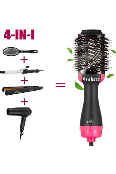 Generic Arabest Electric Professional Hot Air Straight Curling Comb Black/Pink 34 x 7.5 x 5.5cm