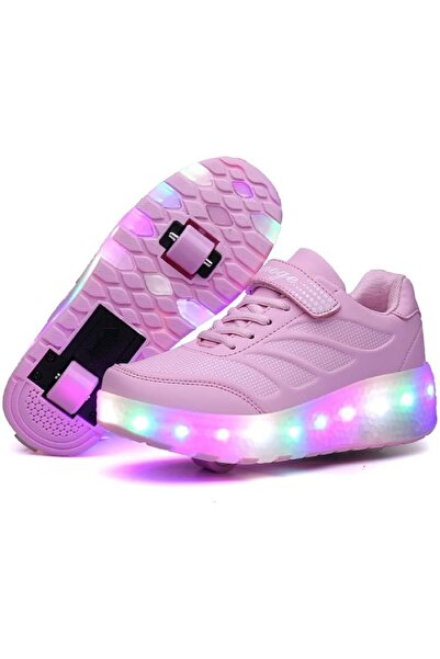 Generic Roller Skates Light Up Double Roller Shoes for Kids - Boys Girls Outdoor Luminous Footwear
