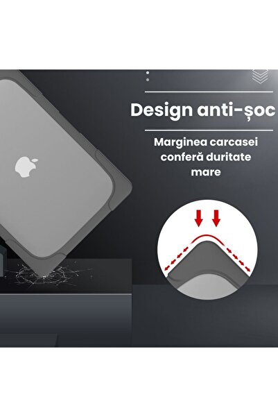 Macbook CALLIMEX rigid case for Pro 13-inch, reinforced corners, adjustable stand, grey