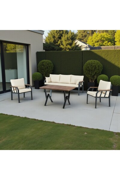 Tu Tienda NERGİZ 3+1+1+MASA BALKON BAHÇE MUTFAK TAKIMI,KREM