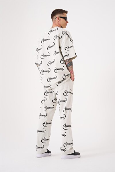 Machinist Men's Nope Printed Oversized T-Shirt Optic White