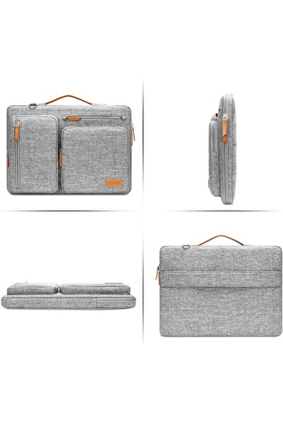 Mosiso 360 Protective Laptop Shoulder Bag, 15 inch Messenger Bag (Gray)