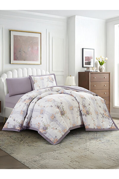 Doona Comforter Set Single Size, 4-Pcs, 170x230 cm, Printed, All Season, Microfiber, 350 GSM