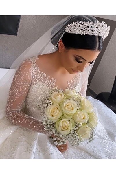 Diana Accessory BEYAZ GÜL GELİN BUKETİ 15 ADET
