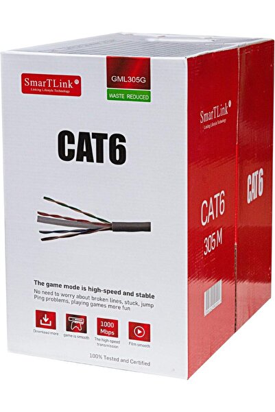 Smartlink كابل شبكة LAN إيثرنت CAT6 بطول 305 متر