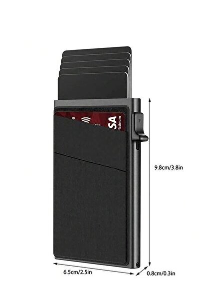 valkyrie Premium Slim Metal Automatic Card Holder – Rfid Protected, Mechanism Operated, 10+ Card Capacity Black