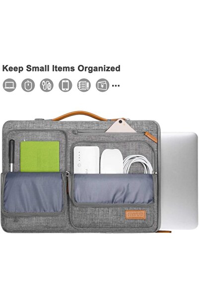 Mosiso 360 Protective Laptop Shoulder Bag, 15 inch Messenger Bag (Gray)