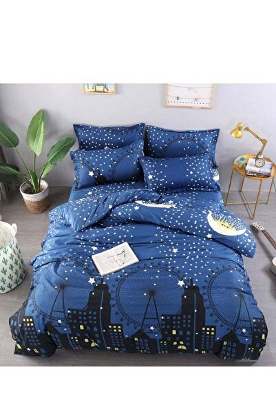 Arabest 4-Piece Floral Printed Duvet Cover Set,Polyester Microfiber Soft Feeling Double Bed Duvet Cover Set