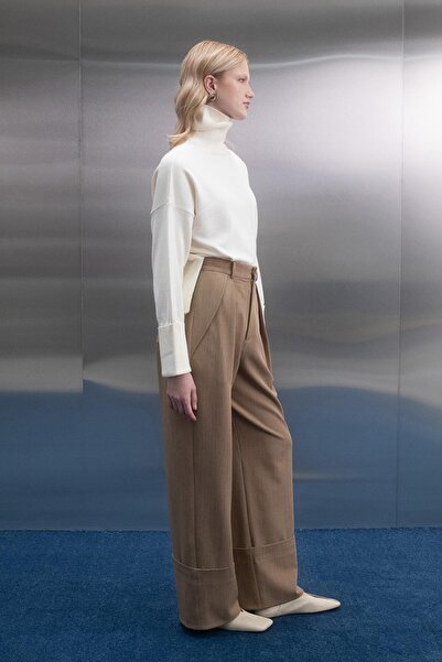 MARKALİSTE Palazzo Pants Mink with Leg Detail
