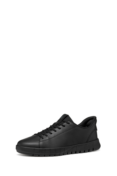 Geox Men's Black U Flextrıde Plus Lace-Up Leather Sneaker U56Maa0009Bc9999