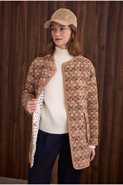 HEQA Patterned Quilted Jacket Amber Pattern