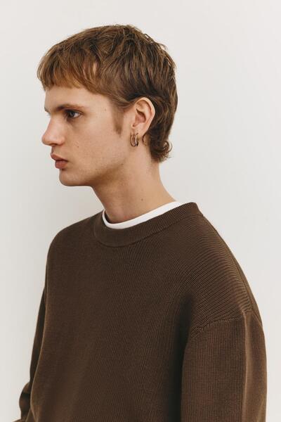 Pull & Bear Structured round neck sweater