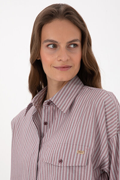 U.S. Polo Assn. Women's Burgundy Long Sleeve Shirt 50316369-Vr177