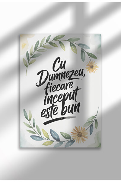 21mxm Every Beginning Is Good - Unframed Romanian Religious Canvas Poster - Digital Print