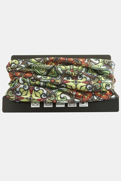 ZERO LAND Mtxdpn Floral Patterned (181326) Baff Neck Collar-Green