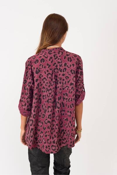 Park Moda 15451-23 2025 Leopar Desen Pul Detaylı 3 Düğme Gömlek