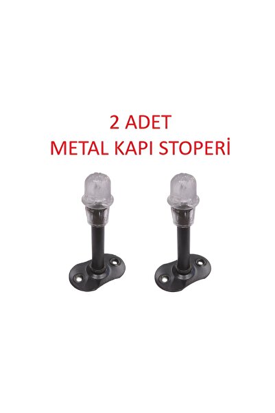 2 Adet Kapı Arkası Stoperi Siyah 8 cm (METAL)