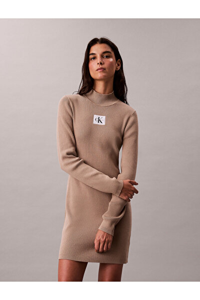 Calvin Klein Cotton Knit Roll Neck Dress