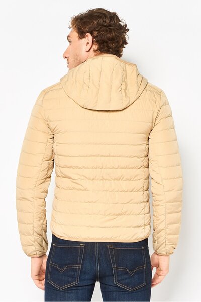Lacoste Men Embroidered Logo Quilted Puffer Jacket, Beige
