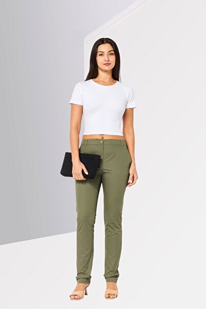 Lacoste Women Regular Fit Embroidered Logo Pants, Olive