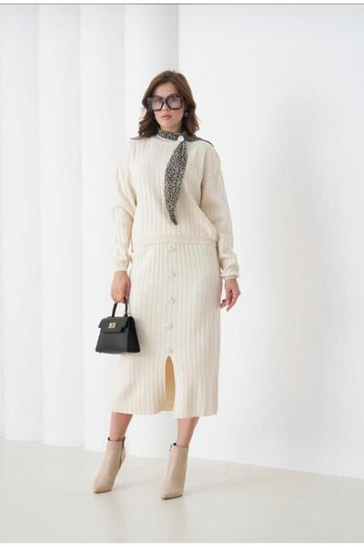 HayalGecesi Women's Knitwear Skirt and Blouse Set