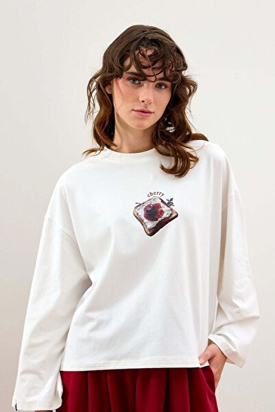 Ceylan Otantik Ecru Jam Printed Basic Body