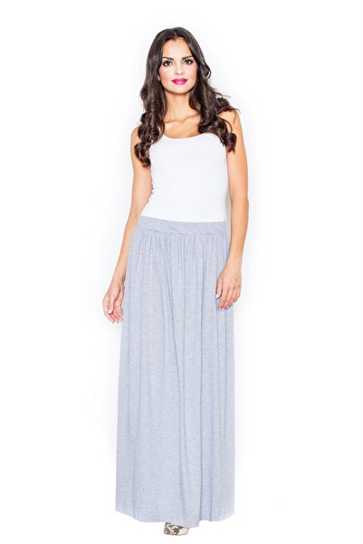 Figl Elegant gray maxi skirt - long women's skirt for summer M310 size L/XL