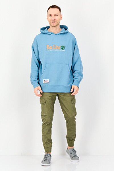 Timberland Men Embroidered Logo Long Sleeve Hoodie, Slate Blue
