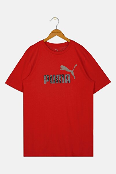 Puma Kids Boy Sportswear Fit Short Sleeve Outdoor T-Shirt, Red
