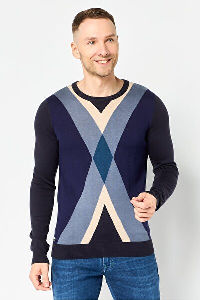 Lacoste Men Crew Neck Allover Print Sweater, Multicolor