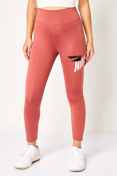 Nike Women Tight Fit Brand Logo Training Tights, Rust