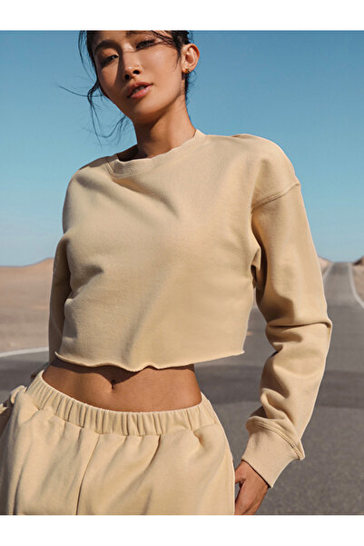 FridayIn Fast fashion Round neck Solid color Pocket Regular sleeve Pants Suits