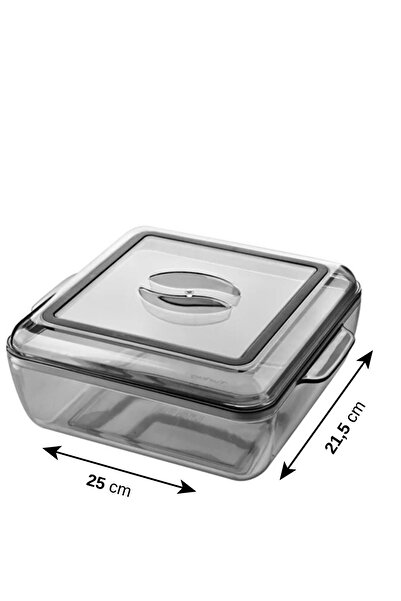 Orvila Square Storage Container with Lid - 2 Lt - Anthracite