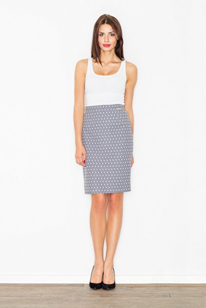 Figl Elegant pencil skirt with geometric pattern M516 size XL