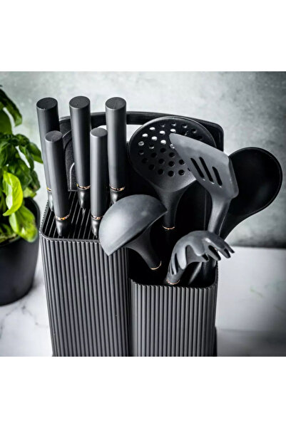 Klausberg KB 7835 kitchen utensil set, 12 pcs, Stainless steel, Black