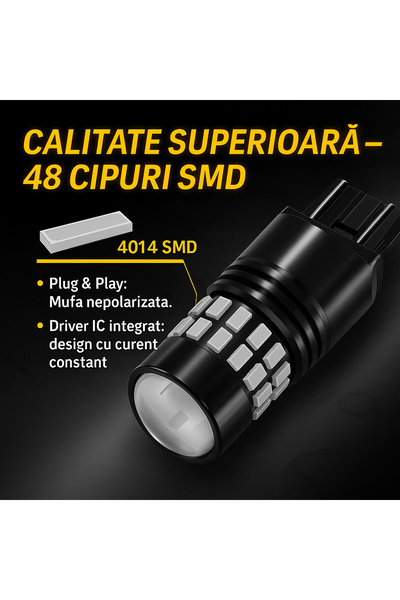 AUXITO Set 2 Auxito® Canbus T20 W21 5W LED bulbs, no error, red brake/stop light