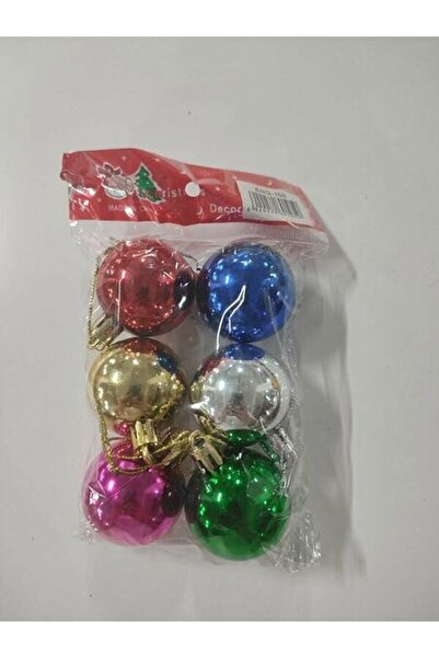 BEST PARTİ Μπάλα Χριστουγεννιάτικου Δέντρου 4 εκ. 6 τεμαχίων Μικτό χρώμα